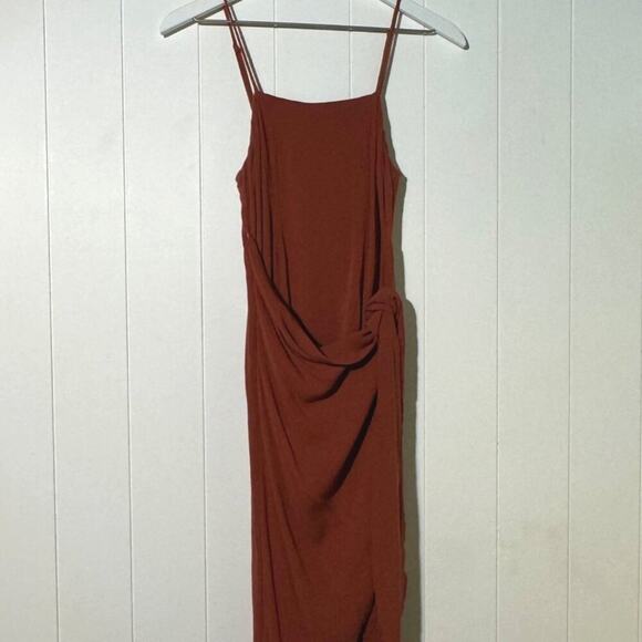 Majorelle Dress Women's XS Spaghetti Straps Flattering Rust Red Knot Front Dress - Picture 1 of 8